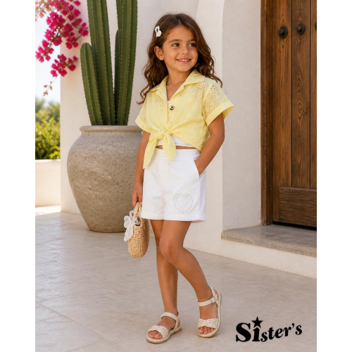 COMPLETO CAMICIA SANGALLO ART.SI3280 3PZ F TG.3-7 ANNI