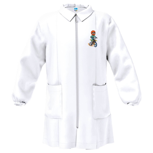 GREMBIULE ASILO ZIP SIGGI M  ART.33GR4356BIANCO  TG.2-7ANNI