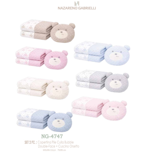 SET REGALO COPERTINA PILE +CUSCINO  NAZARENO GABRIELLI  ART.NG4747