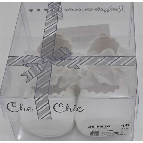 SCARPETTA PELLE  BATTESIMO  CHECH F ART.F826  TG.16-18