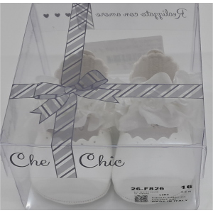 SCARPETTA PELLE  BATTESIMO  CHECH F ART.F826  TG.16-18